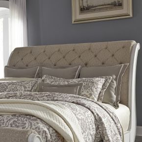 Liberty Furniture 520-BR21HU Abbey Park - Queen Upholstered Sleigh Headboard - White