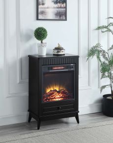 ACME AC00851 Hamish - Fireplace - Black Finish