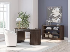 Signature Design by Ashley® H687/27/01A/46 Korestone - Warm Brown - 3 Pc. - Home Office Desk, Chair, Credenza