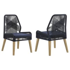 CoasterElevations 110034 Nakia - Woven Rope Dining Side Chairs (Set of 2) - Dark Navy