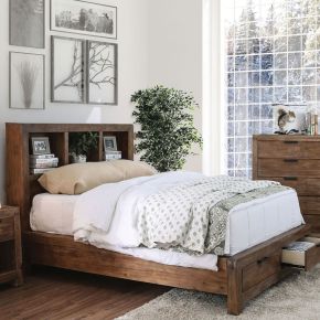Furniture of America CM7360BC-CK-BED Mcallen - California King Bed - Weathered Light Oak