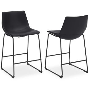 Signature Design by Ashley® D372-624 Centiar - Upholstered Barstool (Set of 2) - Black
