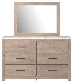 Signature Design by Ashley® B1191/31/36 Senniberg - Light Brown / White - Dresser, Mirror