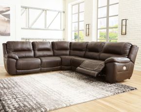 Signature Design by Ashley® U71604/58/46/77/46/62 Dunleith - Power Sectional 5 Pc - Chocolate