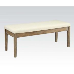 ACME 71718 Claudia - Bench - Beige Linen & Salvage Brown