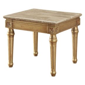 ACME 81717 ACME 81717 Daesha - End Table - Marble Top & Antique Gold