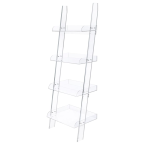 CoasterEssence 801553 Amaturo - 4-Shelf Acrylic Ladder Bookshelf - Clear