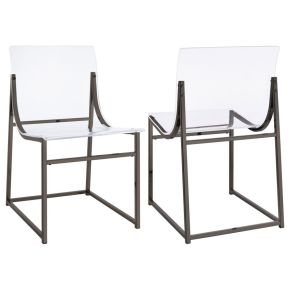 Coaster Fine Furniture 121142 Adino - Acrylic Dining Side Chair (Set of 2) - Black Nickel
