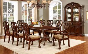 Furniture of America CM3212T-TABLE Elana - Dining Table With Butterfly Leaf - Brown Cherry