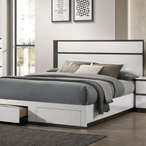 Furniture of America FOA7225WH-DR-Q-BED Birsfelden - Queen Bed With Drawers - White