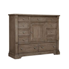 Samuel Lawrence Furniture S958-041 Lawson's Creek - 11-Drawer Gentleman's Chest With Storage Cabinet - Dark Brown