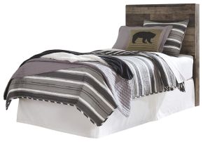 Benchcraft® B200/53/B100-21 Derekson - Twin Panel Headboard with Bolt on Bed Frame - Multi Gray