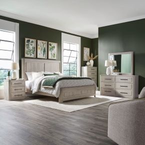 Liberty Furniture 522-BR-KPBDMCN Modern Play - 5 Piece Bedroom Set (King Panel Bed, Dresser & Mirror, Chest, Night Stand) - White