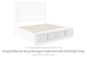 Signature Design by Ashley® B822-56S Chalanna - King/California King Storage Footboard with Roll Slats - White