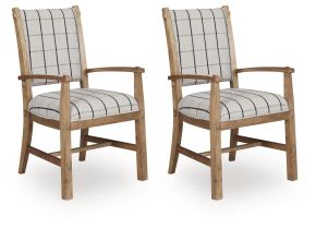 Benchcraft® D858-01A Ridgester - Dining Upholstered Arm Chair (Set of 2) - Light Brown