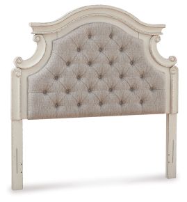 Ashley Furniture B743-87 Realyn - Full UPH Panel Headboard - Chipped White