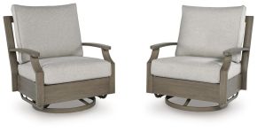 Ashley Furniture P701-821 Rainier Ranch - Swivel Glider Chair With Cushion - Brown / Beige