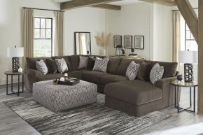 Jackson 2480/30/62/76/28-48 Galaxy - 3 Piece Sectional With RSF Chaise, Comfort Coil Seating, 9 Included Accent Pillows And Cocktail Ottoman - Chocolate