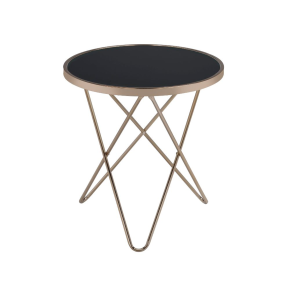 ACME 81832 Valora - End Table - Black Glass & Champagne