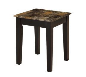 ACME 84562 Dusty II - End Table - Dark Brown Faux Marble & Black