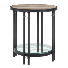 ACME LV00752 Brantley - End Table - Oak & Sandy Black Finish - 24"
