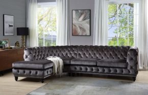 ACME LV00337 Atesis - Sectional Sofa - Dark Gray Velvet