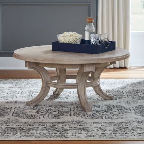 Liberty Furniture 694-OT1011 New Haven - Round Cocktail Table - Sanctuary White