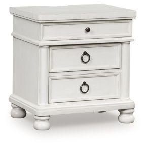 Signature Design by Ashley® PCB823-93 Rowlenstown - Three Drawer Night Stand - Antique White
