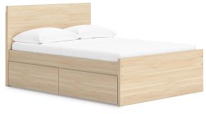 Signature Design by Ashley® EB9632B11 Onita - Full Panel Platform Bed With 1 Side Storage - Natural