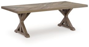 Ashley Furniture PCP790-625 Laguna Heights - Rectangular Dining Table With Umbrella Option - Beige