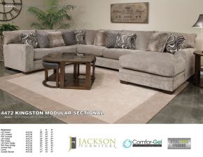 Jackson 447262-1724/18-2860/18 Kingston Modular Sectional - LSF Section - Pewter