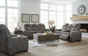 Signature Design by Ashley® 22004/15/18/13 Next-gen Durapella - Slate - 3 Pc. - Power Sofa, Loveseat, Recliner