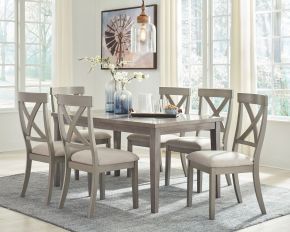 Signature Design by Ashley® D291/25/01(6) Parellen - Gray - 7 Pc. - Dining Room Table, 6 Side Chairs