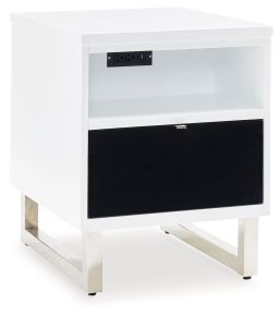 Signature Design by Ashley® T756-7 Gardoni - White / Black - Chair Side End Table