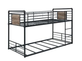 ACME 38285 Cordelia - Twin Over Twin Bunk Bed - Antique Oak, Sandy Black & Dark Bronze Hand-Brushed Finish