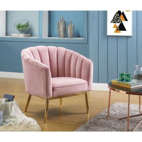 ACME 59814 Colla - Accent Chair - Blush Pink Velvet & Gold