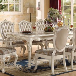 ACME 63540 ACME 63540 Chantelle - Dining Table - Marble Top & Pearl White