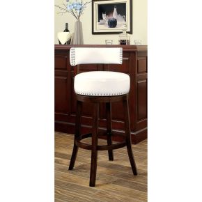 Furniture of America CM-BR6251WH-24-2PK Shirley - 25" Bar Stool (Set of 2) - Dark Oak / White