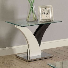 Furniture of America CM4244E-TABLE Sloane - End Table - White / Dark Gray