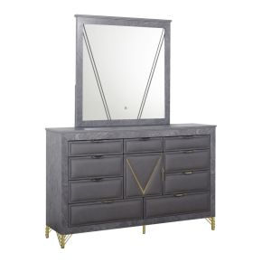 New Classic 00-B1826-DM Symmetry - Dresser & Mirror - Gray