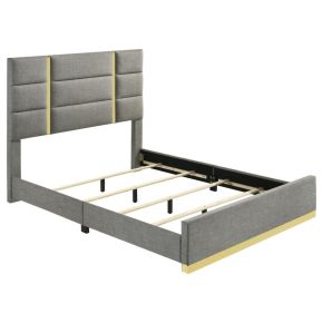 Coaster Fine Furniture 223091GRYQ Ines - 52" Fabric Upholstered Queen Panel Bed - Gray