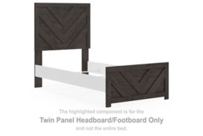 Signature Design by Ashley® B3789-53 Prendonea - Twin Panel Headboard/Footboard - Charcoal
