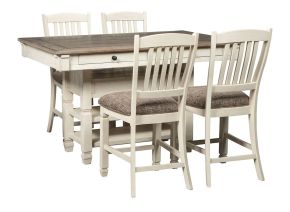 Ashley Furniture D647/32/124(4) Ashley Furniture D647/32/124(4) Bolanburg - 5 Pc. - Counter Table, 4 Barstools - Beige