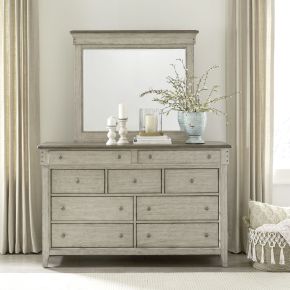 Liberty Furniture 457-BR-DM Ivy Hollow - Dresser & Mirror - White