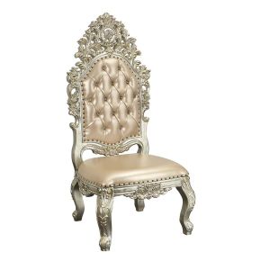 ACME DN01209 Sorina - Side Chair (Set of 2) - PU & Antique Gold Finish