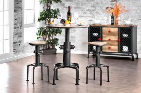 Furniture of America CM3367BT-TABLE Foskey - Bar Table - Antique Black / Natural Tone