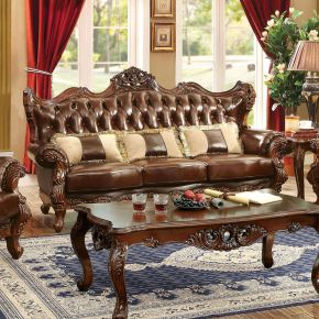 Furniture of America CM6786-SF-PK Jericho - Sofa - Brown / Dark Oak