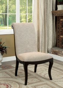 Furniture of America CM3353SC-2PK Ornette - Side Chair (Set of 2) - Espresso / Beige