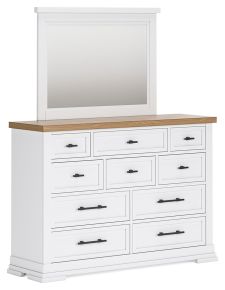 Benchcraft® B844B1 Ashbryn - Dresser And Mirror - White / Natural