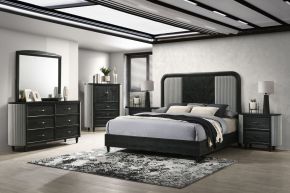 New Classic 00-B1434-16N Skyline - 6/6 Eastern King 6 Piece Bedroom Set (Bed & Dresser & Mirror & Chest & 2 Nightstands) - Black